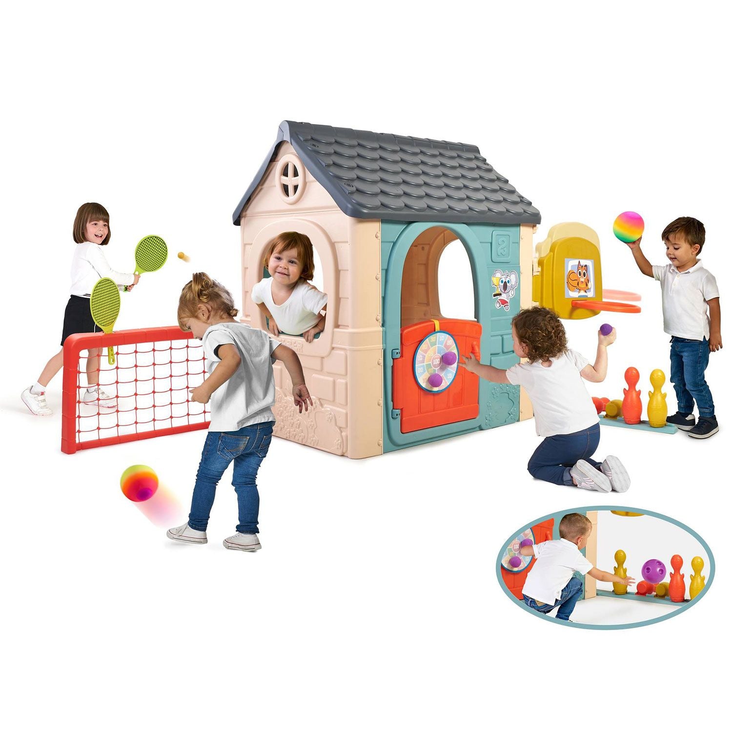 FEBER - Casetta Multi-Activity Casual 6 In 1 - h124x233x133 cm